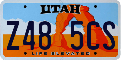 UT license plate Z485CS