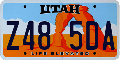 UT license plate Z485DA