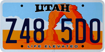 UT license plate Z485DO
