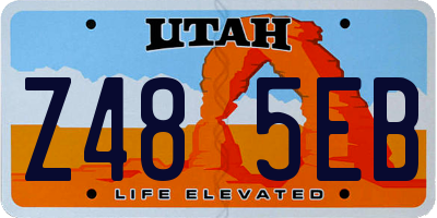 UT license plate Z485EB