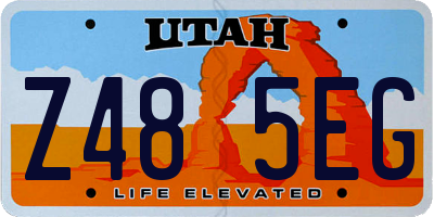 UT license plate Z485EG