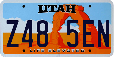 UT license plate Z485EN