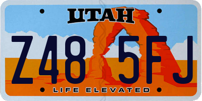 UT license plate Z485FJ