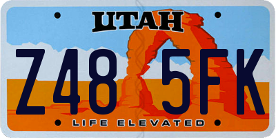 UT license plate Z485FK