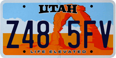 UT license plate Z485FV