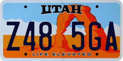 UT license plate Z485GA