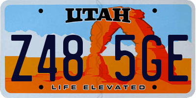 UT license plate Z485GE