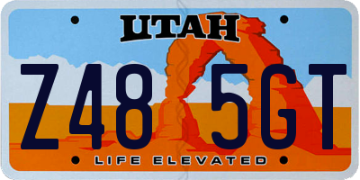 UT license plate Z485GT