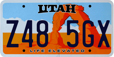 UT license plate Z485GX