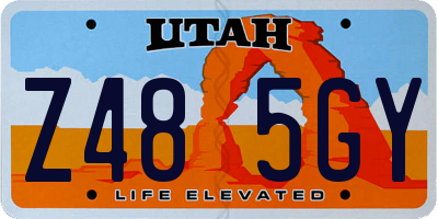 UT license plate Z485GY