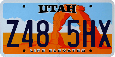 UT license plate Z485HX