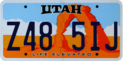 UT license plate Z485IJ