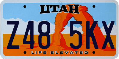 UT license plate Z485KX