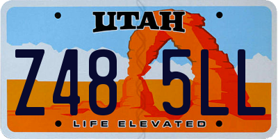 UT license plate Z485LL