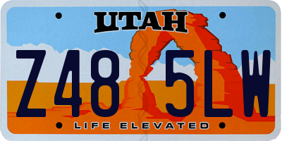 UT license plate Z485LW