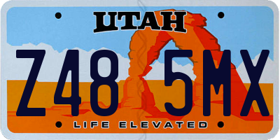 UT license plate Z485MX