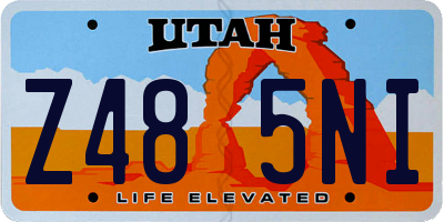 UT license plate Z485NI