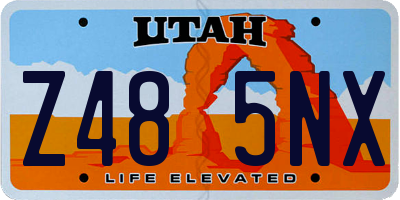 UT license plate Z485NX