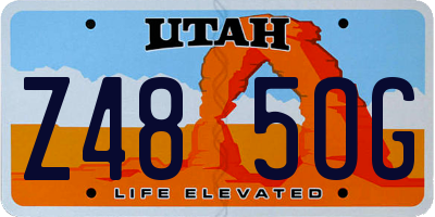 UT license plate Z485OG