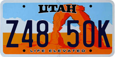 UT license plate Z485OK