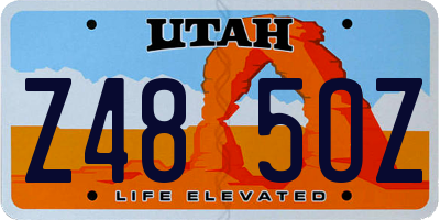 UT license plate Z485OZ