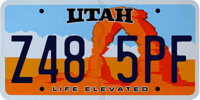 UT license plate Z485PF