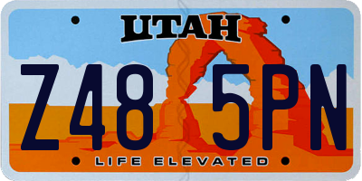 UT license plate Z485PN