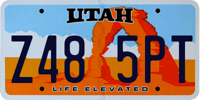 UT license plate Z485PT