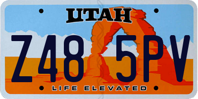 UT license plate Z485PV