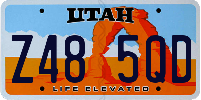 UT license plate Z485QD