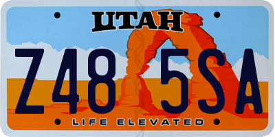 UT license plate Z485SA
