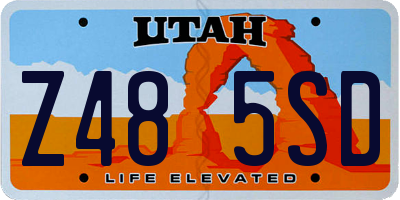 UT license plate Z485SD