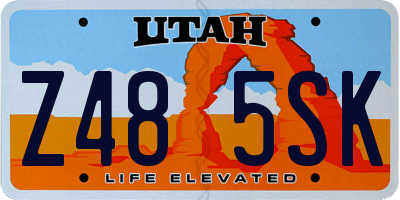 UT license plate Z485SK