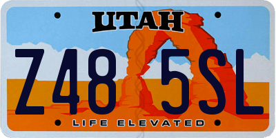 UT license plate Z485SL