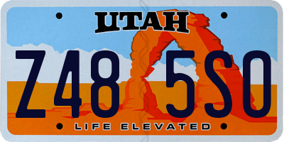 UT license plate Z485SO