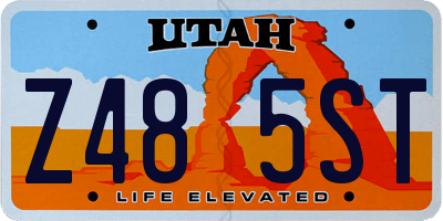 UT license plate Z485ST