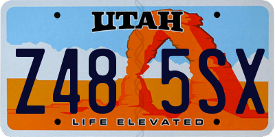 UT license plate Z485SX