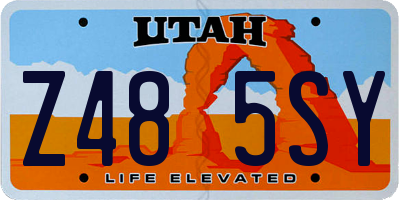 UT license plate Z485SY