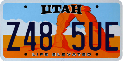 UT license plate Z485UE