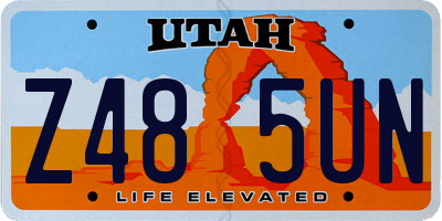 UT license plate Z485UN