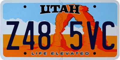 UT license plate Z485VC