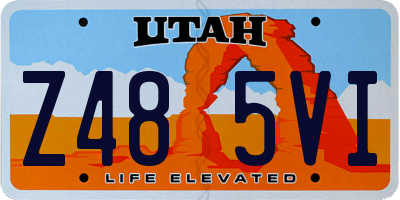 UT license plate Z485VI