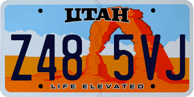 UT license plate Z485VJ