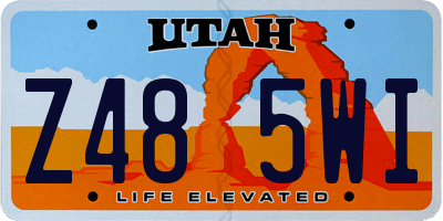UT license plate Z485WI