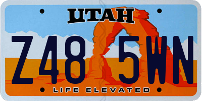 UT license plate Z485WN