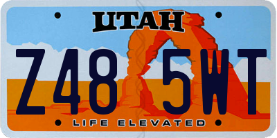 UT license plate Z485WT