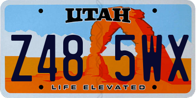 UT license plate Z485WX