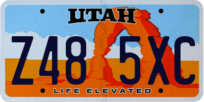 UT license plate Z485XC
