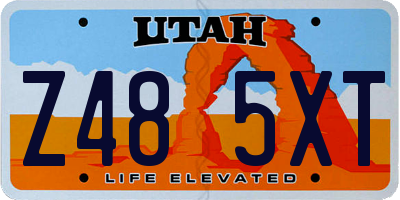 UT license plate Z485XT