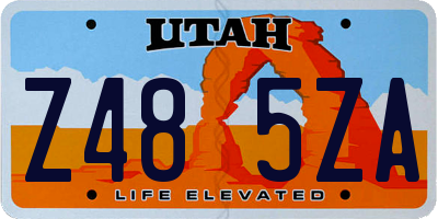 UT license plate Z485ZA